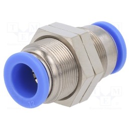 1 pcs x PNEUMAT-149.012 - Push-in fitting, bulkhead,straight,inline splice, -0.95÷15bar