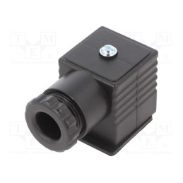 1 pcs x PNEUMAT-CEP/2 - Plug for coil, PIN: 3, black, 0÷230V, IP65, A: 27mm, B: 28mm, C: 27mm
