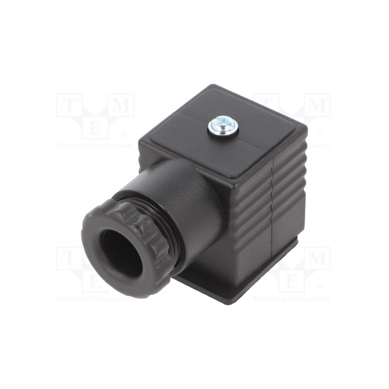 1 pcs x PNEUMAT-CEP/2 - Plug for coil, PIN: 3, black, 0÷230V, IP65, A: 27mm, B: 28mm, C: 27mm