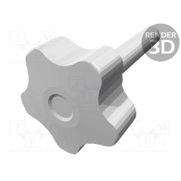1 pcs x ELESA+GANTER - VCT.40 P-M10X50-C5 - Knob, Ø: 40mm, Ext.thread: M10, 50mm, H: 27mm, technopolymer PP