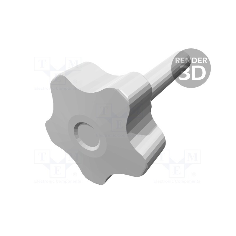 1 pcs x ELESA+GANTER - VCT.40 P-M10X50-C5 - Knob, Ø: 40mm, Ext.thread: M10, 50mm, H: 27mm, technopolymer PP