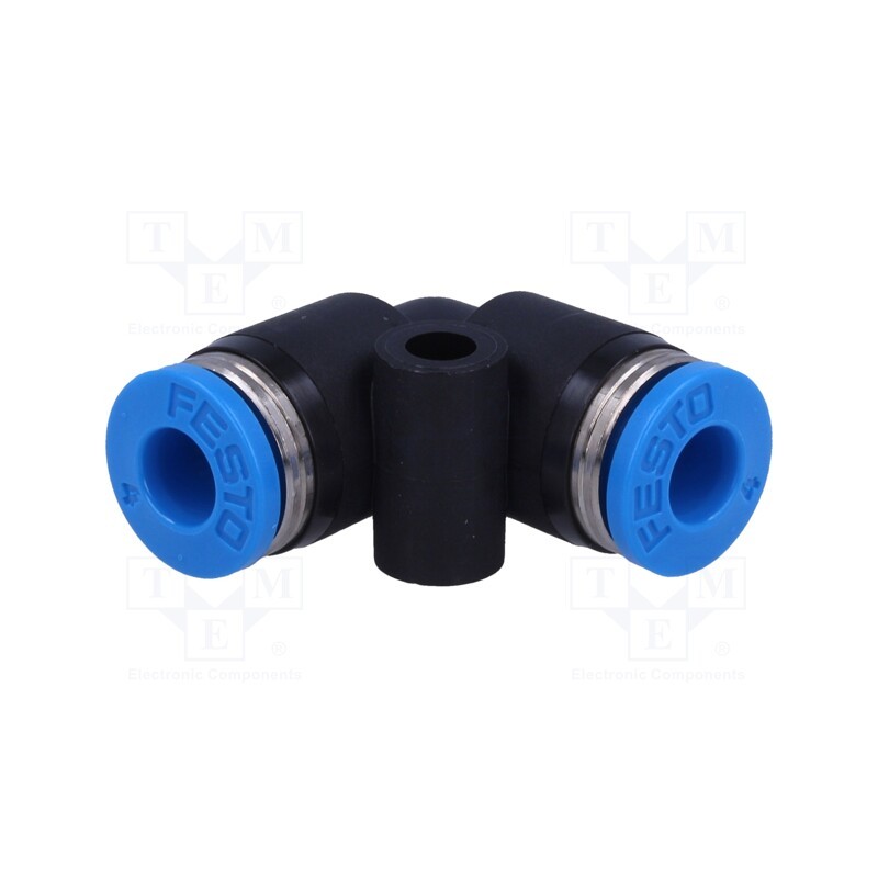 1 pcs x FESTO-153070 - Push-in fitting, angled 90°, -0.95÷6bar, Gasket: NBR rubber, QS