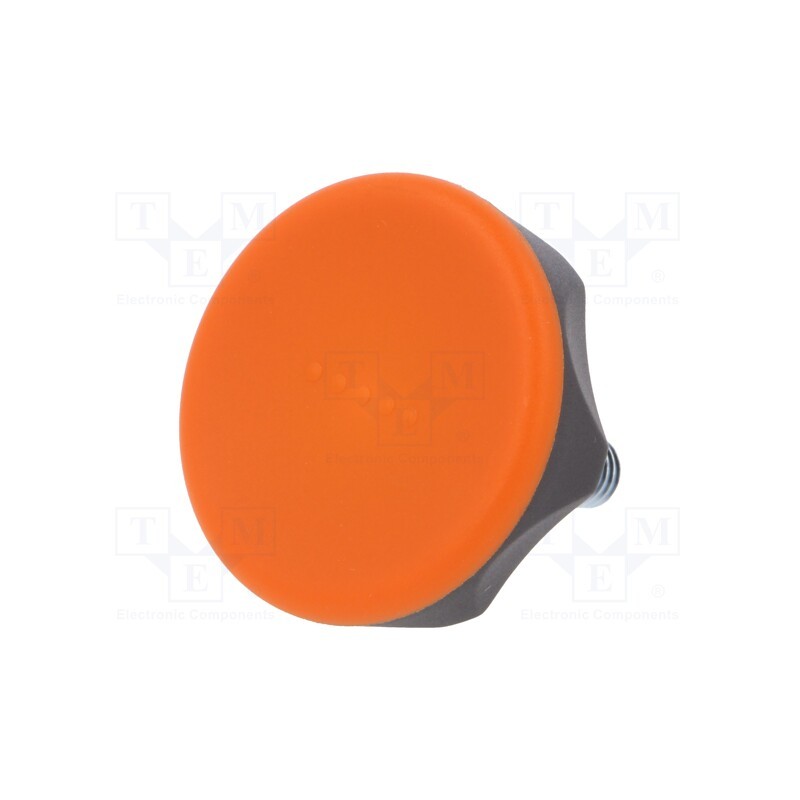 1 pcs x ELESA+GANTER - 222221-C2 - Knob, Ø: 45mm, Ext.thread: M8, 20mm, technopolymer PA, Cap: orange