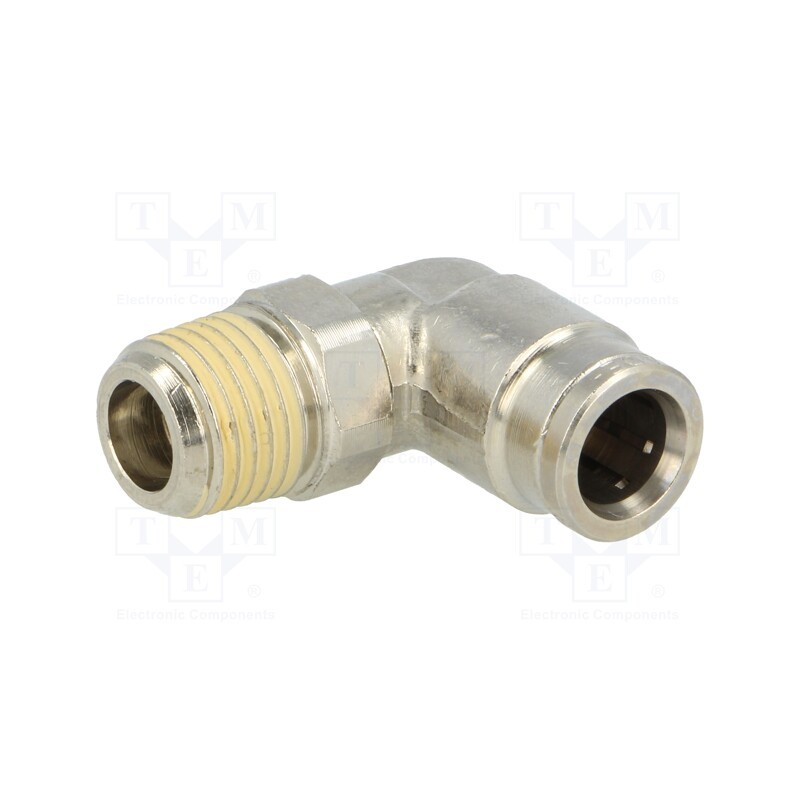 1 pcs x NORGREN HERION-101470828 - Push-in fitting, angled, nickel plated brass, Thread: BSP 1/4'