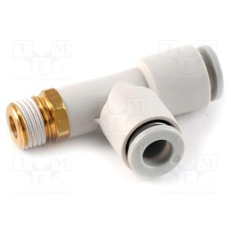 1 pcs x SMC-KQ2Y06-M5A - Tee fitting, threaded,plug-in, -1÷10bar, brass,polypropylene