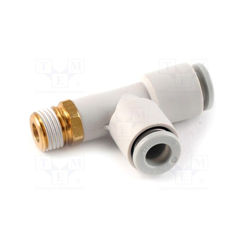1 pcs x SMC-KQ2Y06-M5A - Tee fitting, threaded,plug-in, -1÷10bar, brass,polypropylene
