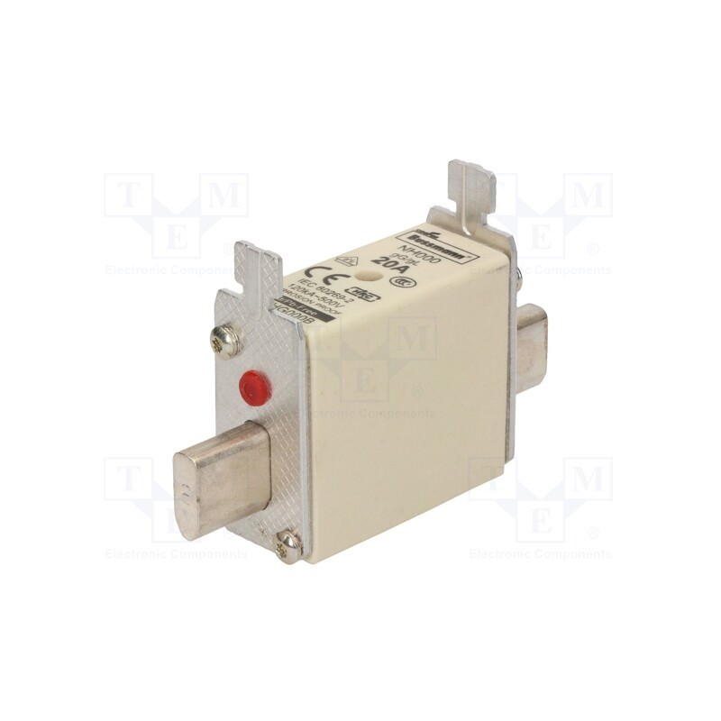 1 pcs x BUSSMANN - 20NHG000B - Fuse: fuse, gG,gL, 20A, 500VAC, 250VDC, ceramic,industrial, NH000