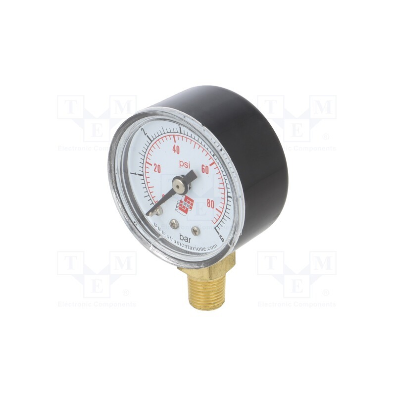 1 pcs x PNEUMAT-M40A.PL006G18 - Manometer, 0÷6bar, non-aggressive liquids,inert gases, 40mm