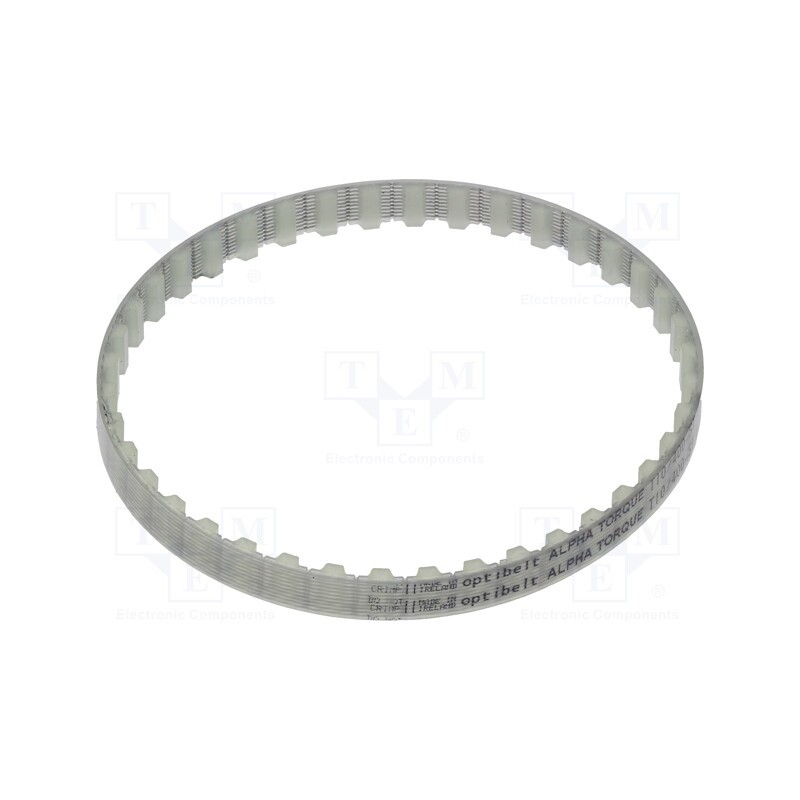 1 pcs x OPTIBELT - T10 400 1077ZA - Timing belt, T10, W: 10mm, H: 4.5mm, Lw: 400mm, Tooth height: 2.5mm