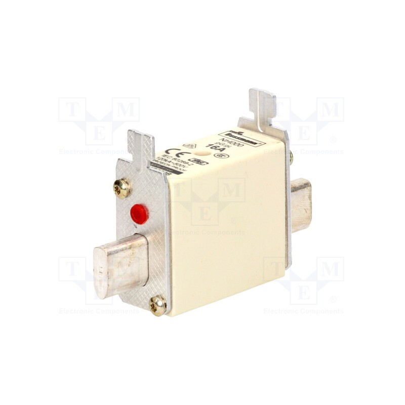 1 pcs x BUSSMANN - 16NHG000B - Fuse: fuse, gG,gL, 16A, 500VAC, 250VDC, ceramic,industrial, NH000