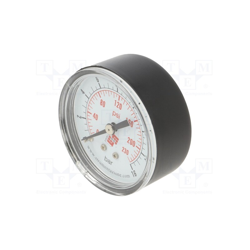 1 pcs x PNEUMAT-M50A.PL016G14 - Manometer, 0÷16bar, non-aggressive liquids,inert gases, 50mm