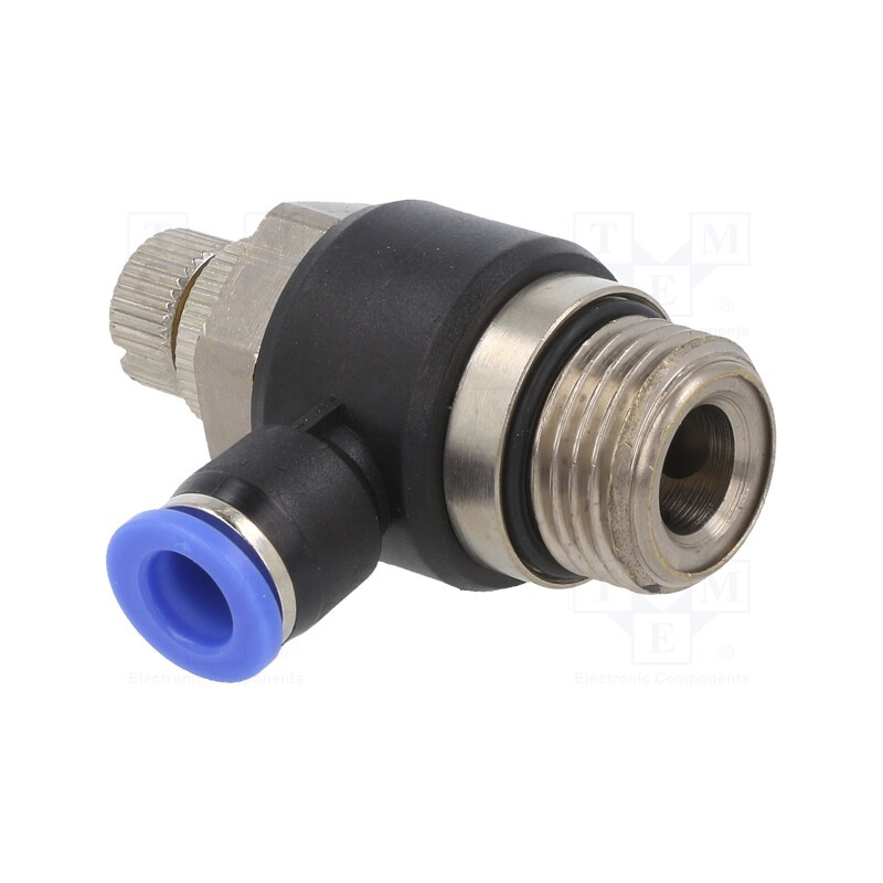 1 pcs x PNEUMAT-188.012-8 - Throttle-check valve, -0.95÷15bar, nickel plated brass,PBT