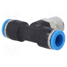 1 pcs x FESTO-153110 - Push-in fitting, straight,T-tap splitter, -0.95÷6bar, PBT, QS