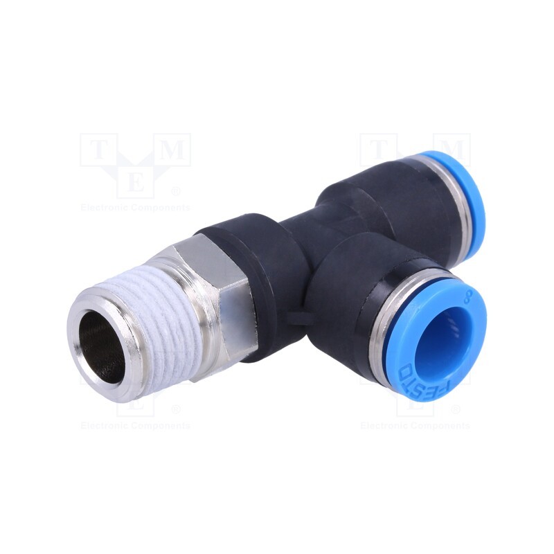 1 pcs x FESTO-153121 - Push-in fitting, straight,T-tap splitter, -0.95÷6bar, PBT, QS