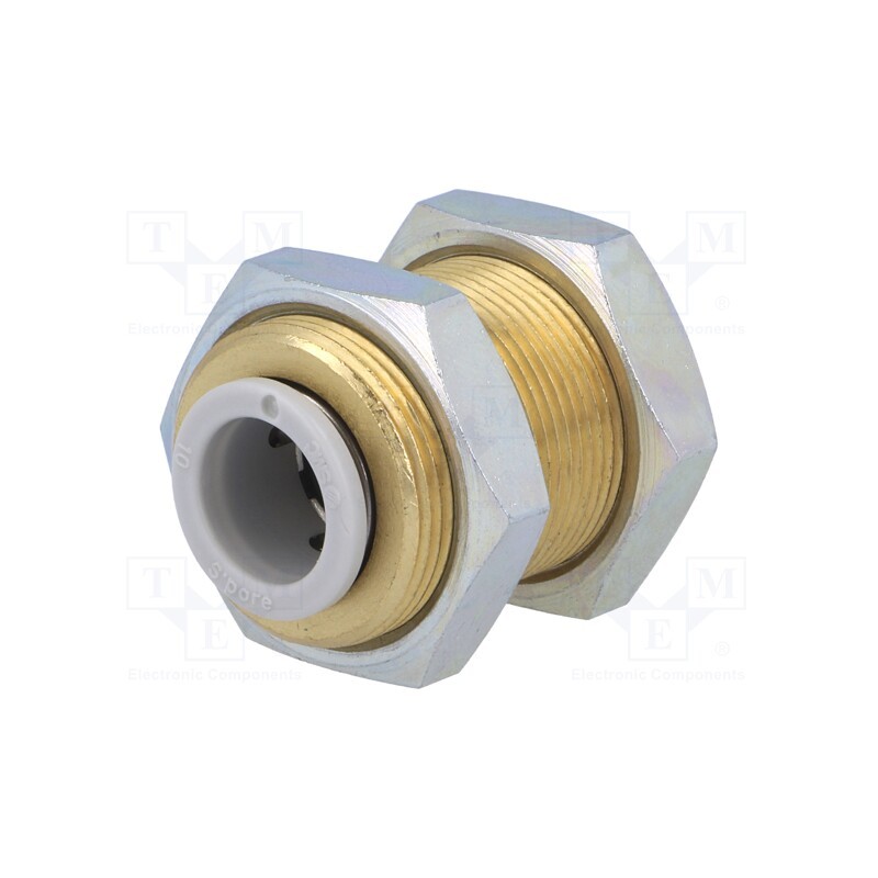 1 pcs x SMC-KQ2E10-00A - Push-in fitting, threaded,straight, -1÷10bar, brass, Thread: M20