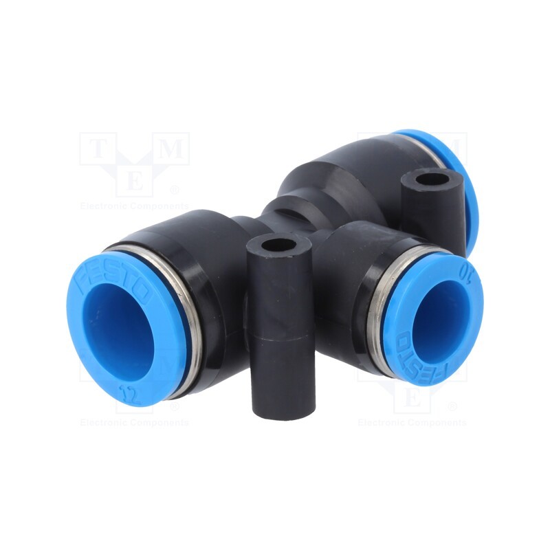 1 pcs x FESTO-153137 - Push-in fitting, straight,T-tap splitter, -0.95÷6bar, PBT, QS