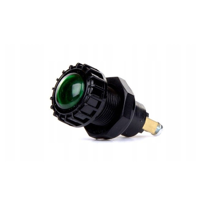 Green indicator light with 12v bulb, 17mm cover