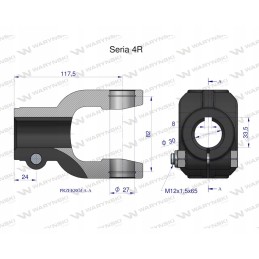 Fork keyway 8 sr opening 30mm 22x54 series 1r wa