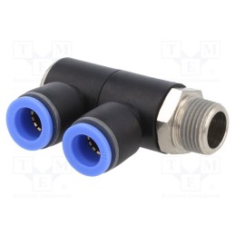 1 pcs x PNEUMAT-164.038-10 - Plug-in distributor, -0.95÷15bar, nickel plated brass,PBT