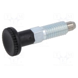 1 pcs x ELESA+GANTER - GN 717-4-M6-B-ST - Indexing plungers, Thread: M6, Plating: zinc, 4mm, Mat: steel