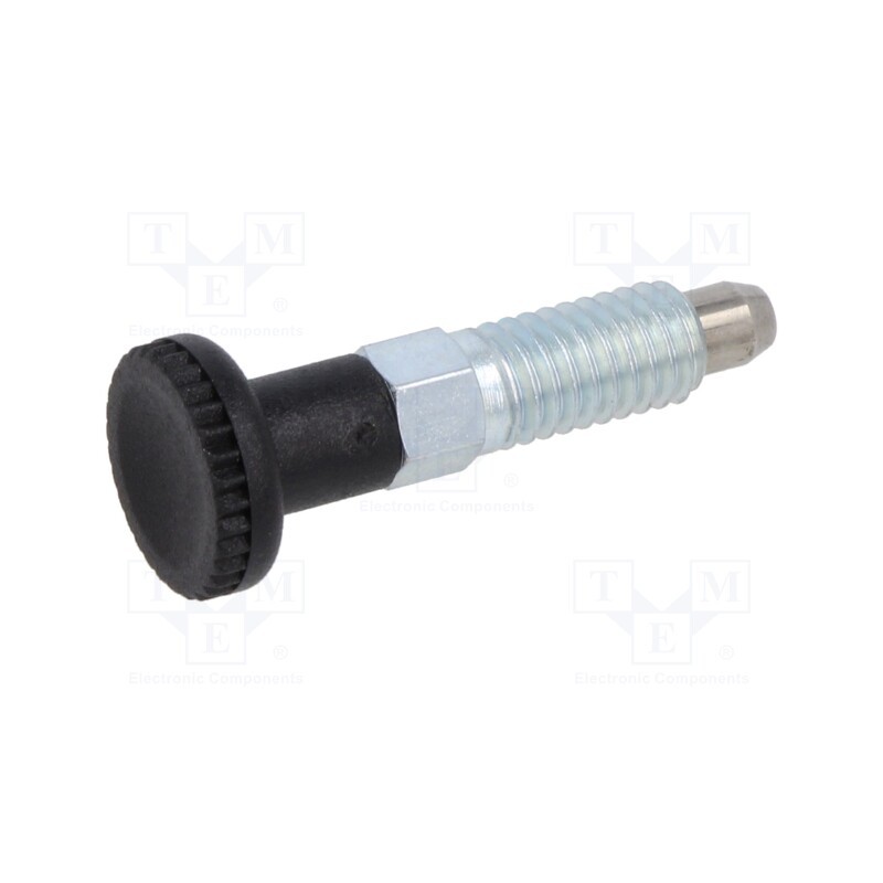 1 pcs x ELESA+GANTER - GN 717-4-M6-B-ST - Indexing plungers, Thread: M6, Plating: zinc, 4mm, Mat: steel