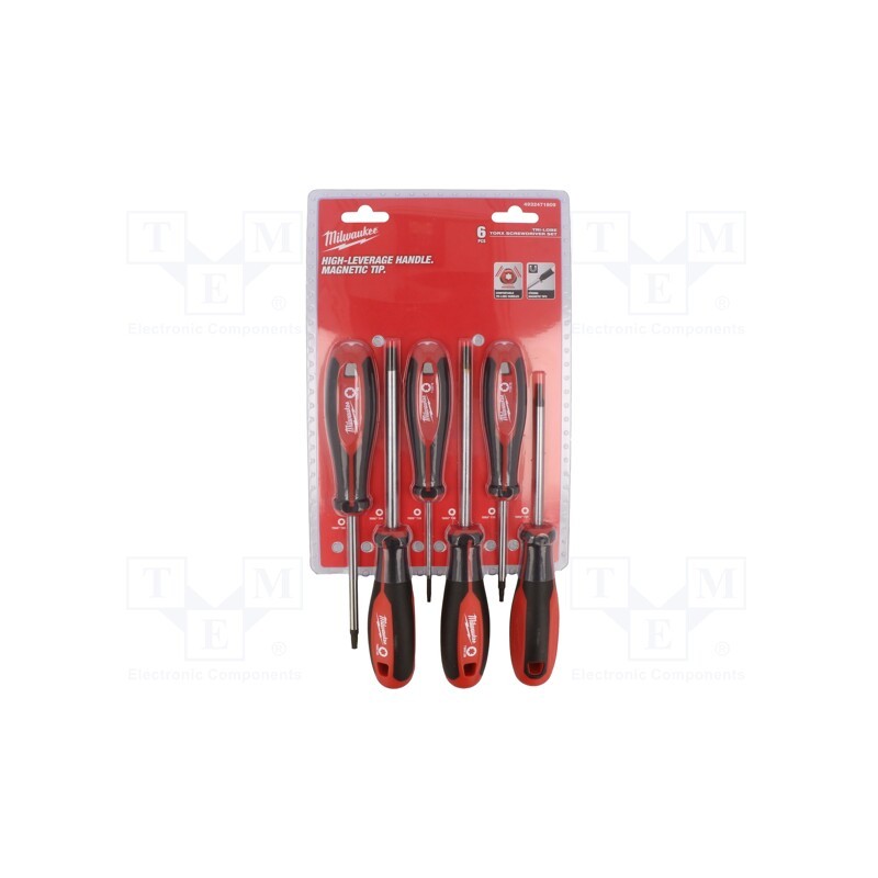 1 set x Milwaukee - 4932471809 - Kit: screwdrivers, Torx®, Size: TX10,TX15,TX20,TX25,TX30,TX40