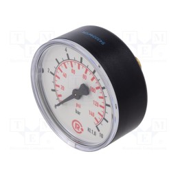 1 pcs x PNEUMAT-217-KD - Manometer, 0÷10bar, 63mm, non-aggressive liquids,inert gases