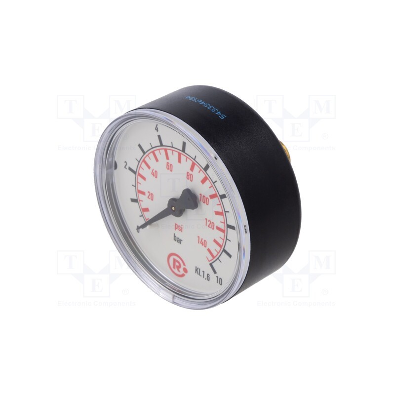 1 pcs x PNEUMAT-217-KD - Manometer, 0÷10bar, 63mm, non-aggressive liquids,inert gases