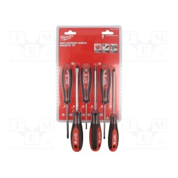 1 set x Milwaukee - 4932471806 - Kit: screwdrivers, Pozidriv®,slot, 6pcs.