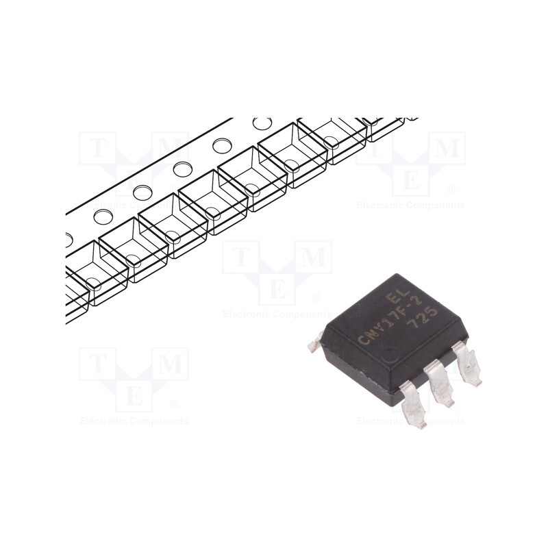 1 pcs x EVERLIGHT - CNY17F-2S(TA) - Optocoupler, SMD, Ch: 1, OUT: transistor, Uinsul: 5kV, Uce: 80V