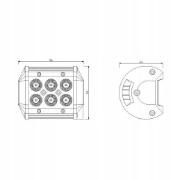 LED panel 6 led 18w work lamp 12 24v xled