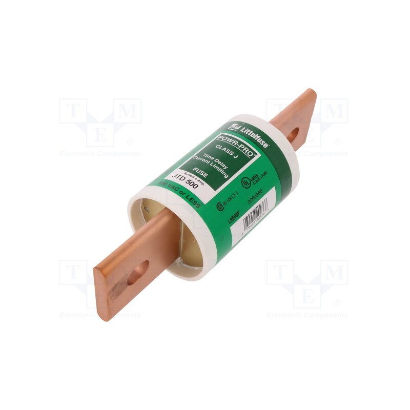1 pcs x LITTELFUSE - JTD500 - Fuse: fuse, time-lag, 500A, 600VAC, 500VDC, industrial, JTD