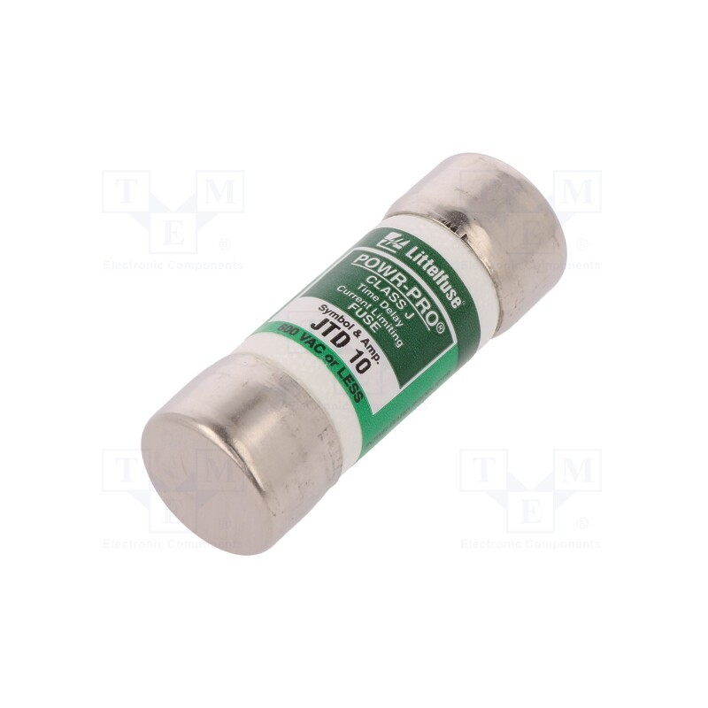 1 pcs x LITTELFUSE - JTD010 - Fuse: fuse, time-lag, 10A, 600VAC, 300VDC, industrial, 20.6x57.2mm
