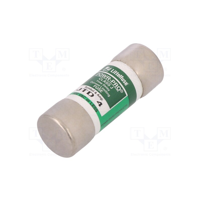 1 pcs x LITTELFUSE - JTD004 - Fuse: fuse, time-lag, 4A, 600VAC, 300VDC, industrial, 20.6x57.2mm