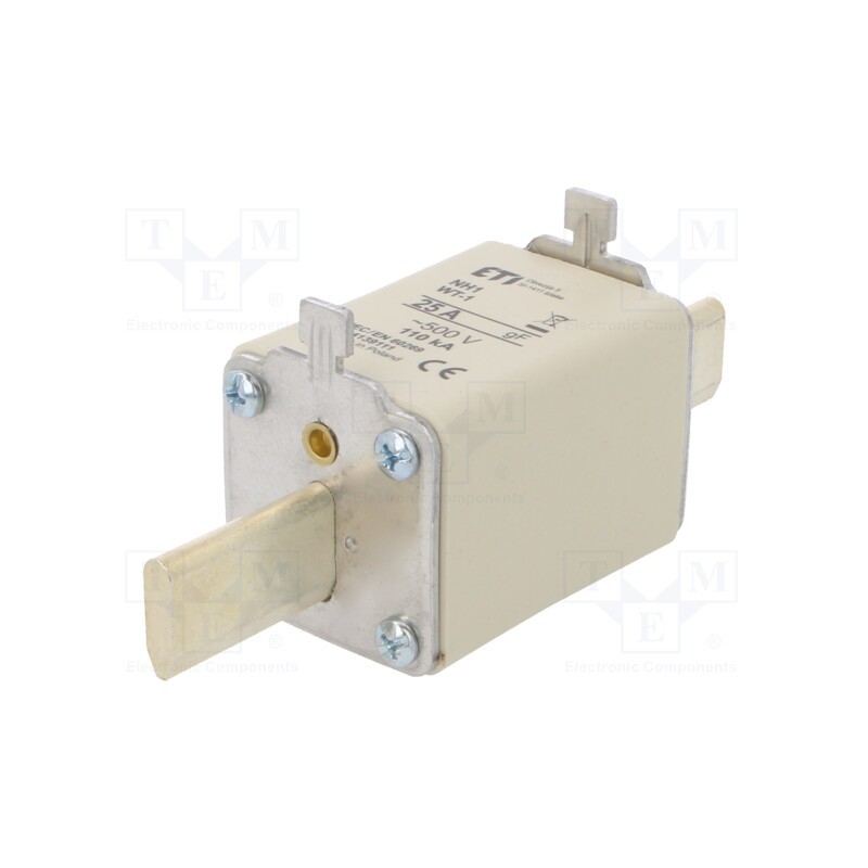 1 pcs x ETI POLAM - 4139111 - Fuse: fuse, quick blow, 25A, 500VAC, ceramic,industrial, NH1, WT-NH