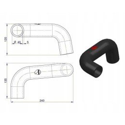 Upper radiator hose mf 4 original ursus