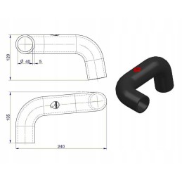 Upper radiator hose mf 4 original ursus