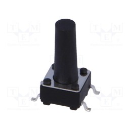 10 pcs x NINIGI - TACTM-613N-F - Microswitch TACT, SPST-NO, Pos: 2, 0.05A/12VDC, SMT, none, 1.6N