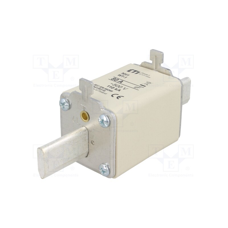 1 pcs x ETI POLAM - 4139116 - Fuse: fuse, quick blow, 80A, 500VAC, ceramic,industrial, NH1, WT-NH