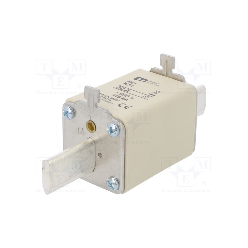 1 pcs x ETI POLAM - 4139114 - Fuse: fuse, quick blow, 50A, 500VAC, ceramic,industrial, NH1, WT-NH