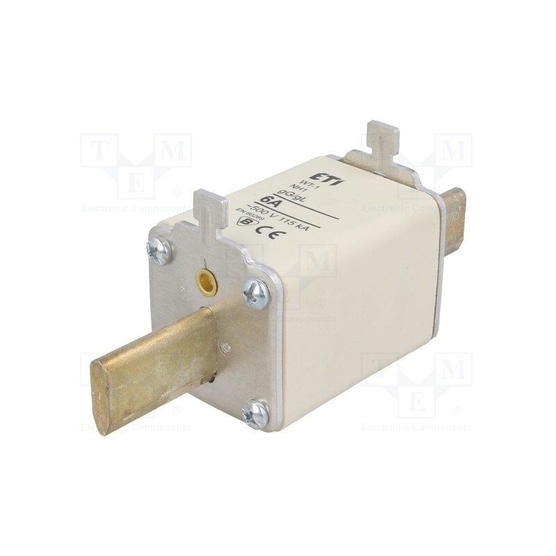 1 pcs x ETI POLAM - 4113335 - Fuse: fuse, gG, 6A, 500VAC, ceramic,industrial, NH1, WT-NH