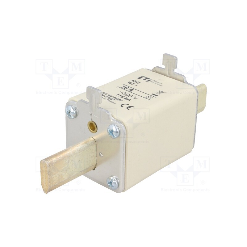 1 pcs x ETI POLAM - 4113237 - Fuse: fuse, gG, 16A, 500VAC, ceramic,industrial, NH1, WT-NH