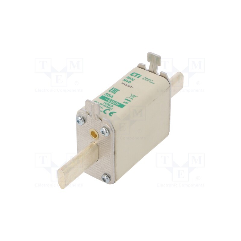 1 pcs x ETI POLAM - 4112131 - Fuse: fuse, aM, 50A, 690VAC, ceramic,industrial, NH0, WT-NH