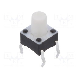 5 pcs x TE Connectivity - 2-1825910-2 - Microswitch TACT, SPST-NO, Pos: 2, 0.05A/24VDC, THT, none, OFF-(ON)