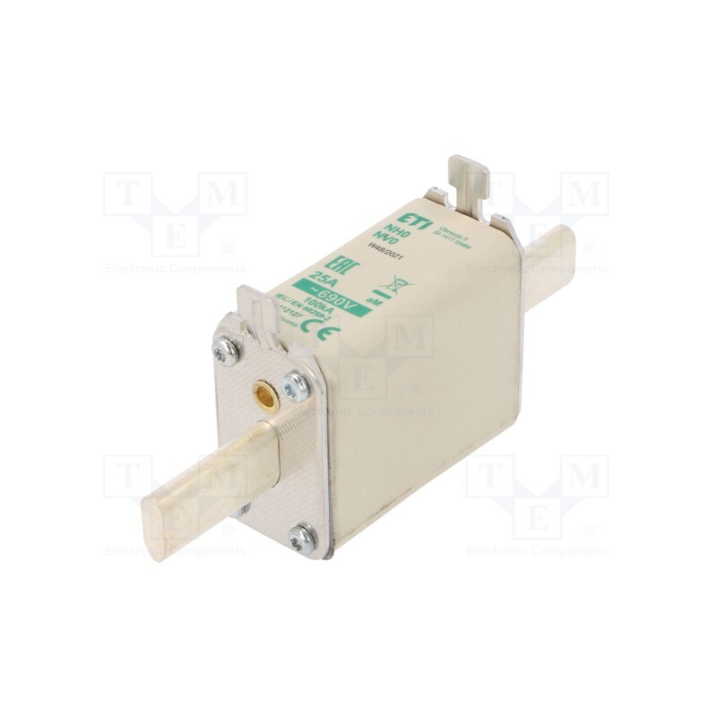 1 pcs x ETI POLAM - 4112127 - Fuse: fuse, aM, 25A, 690VAC, ceramic,industrial, NH0, WT-NH