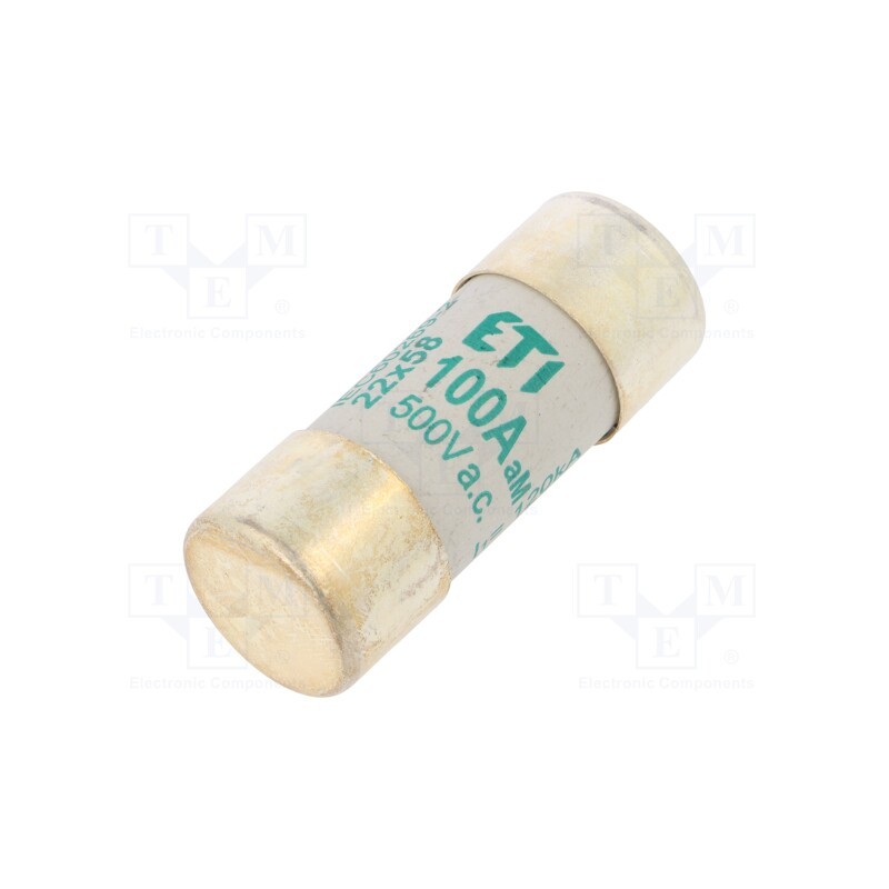 1 pcs x ETI POLAM - 2641025 - Fuse: fuse, aM, 100A, 500VAC, cylindrical,industrial, 22x58mm