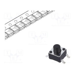 5 pcs x E-SWITCH - TL3305BF160QG - Microswitch TACT, SPST-NO, Pos: 2, 0.05A/12VDC, SMT, 1.57N, 5mm
