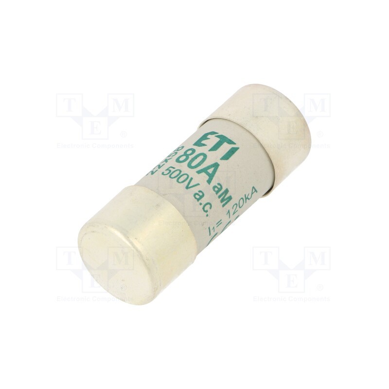 1 pcs x ETI POLAM - 2641023 - Fuse: fuse, aM, 80A, 500VAC, cylindrical,industrial, 22x58mm