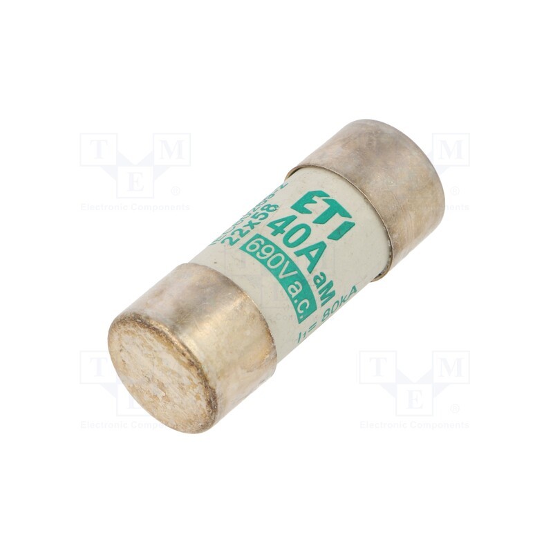 1 pcs x ETI POLAM - 2641017 - Fuse: fuse, aM, 40A, 690VAC, cylindrical,industrial, 22x58mm