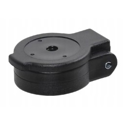 Quick connector socket cover with a hole for a clip marked